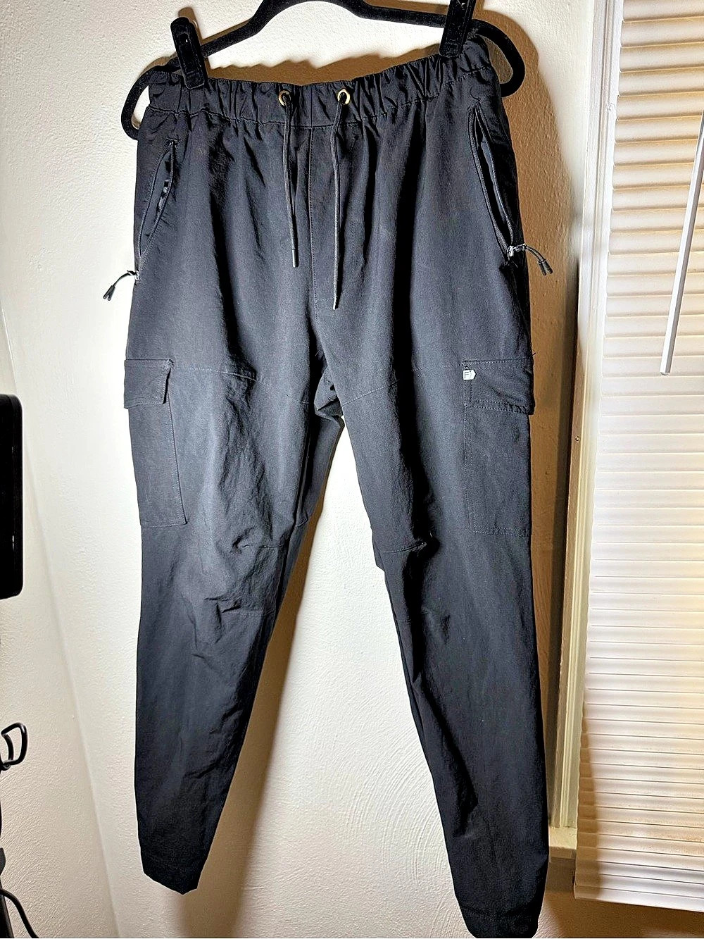 Fried Denim Cargo Jogger Pants in Black Size Large